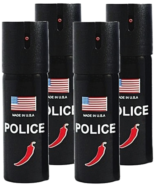 4 X Spray POLICE paralizant de buzunar cu Chilli 